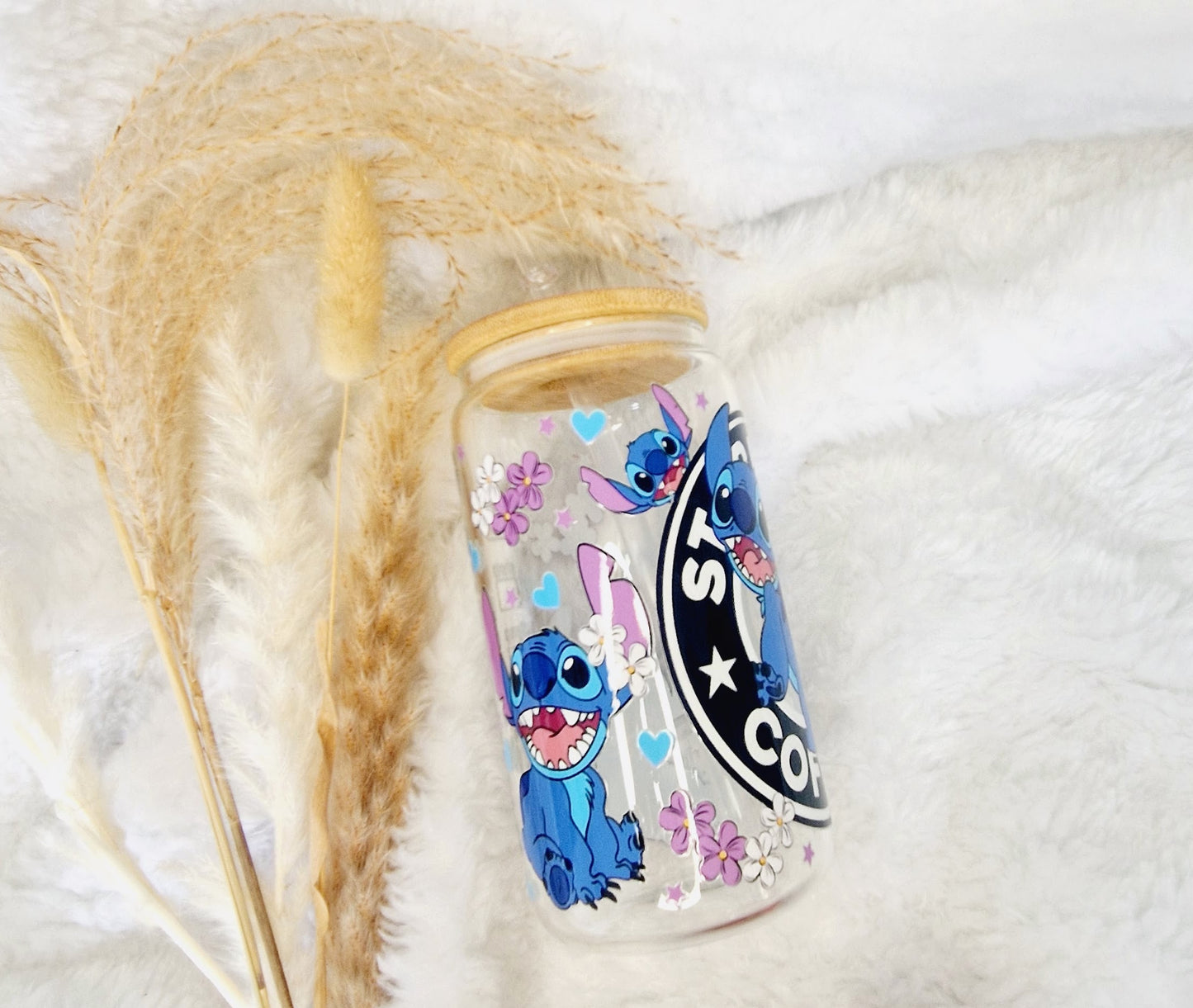 Stitch Libbey Glass Cup - Eco-Friendly, Reusable, and Stylish