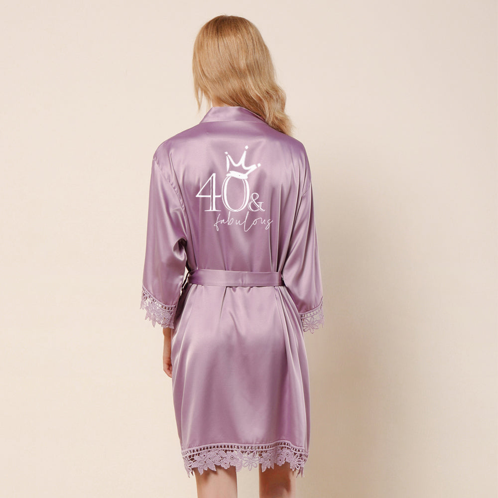 Personalised 40 and Fabulous Birthday Robe, Unique Ladies Milestone Birthday Present