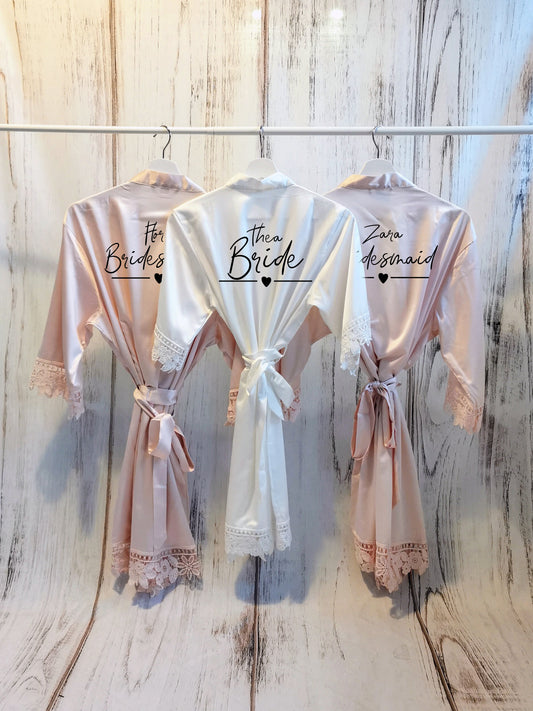 Luxury Personalised Mother of the Bride and Groom Satin Robe