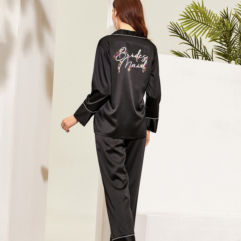 Personalised Floral Wedding Pyjamas - Full Length
