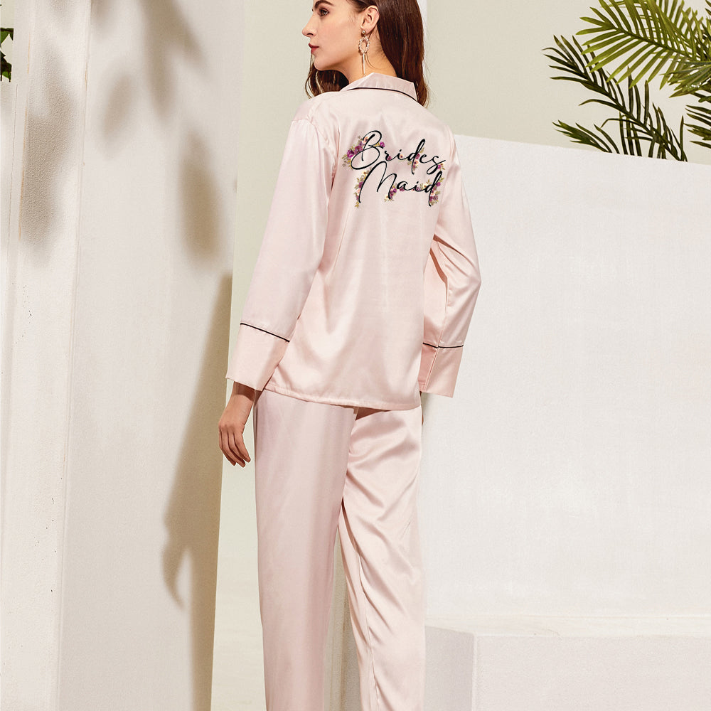 Personalised Floral Wedding Pyjamas - Full Length