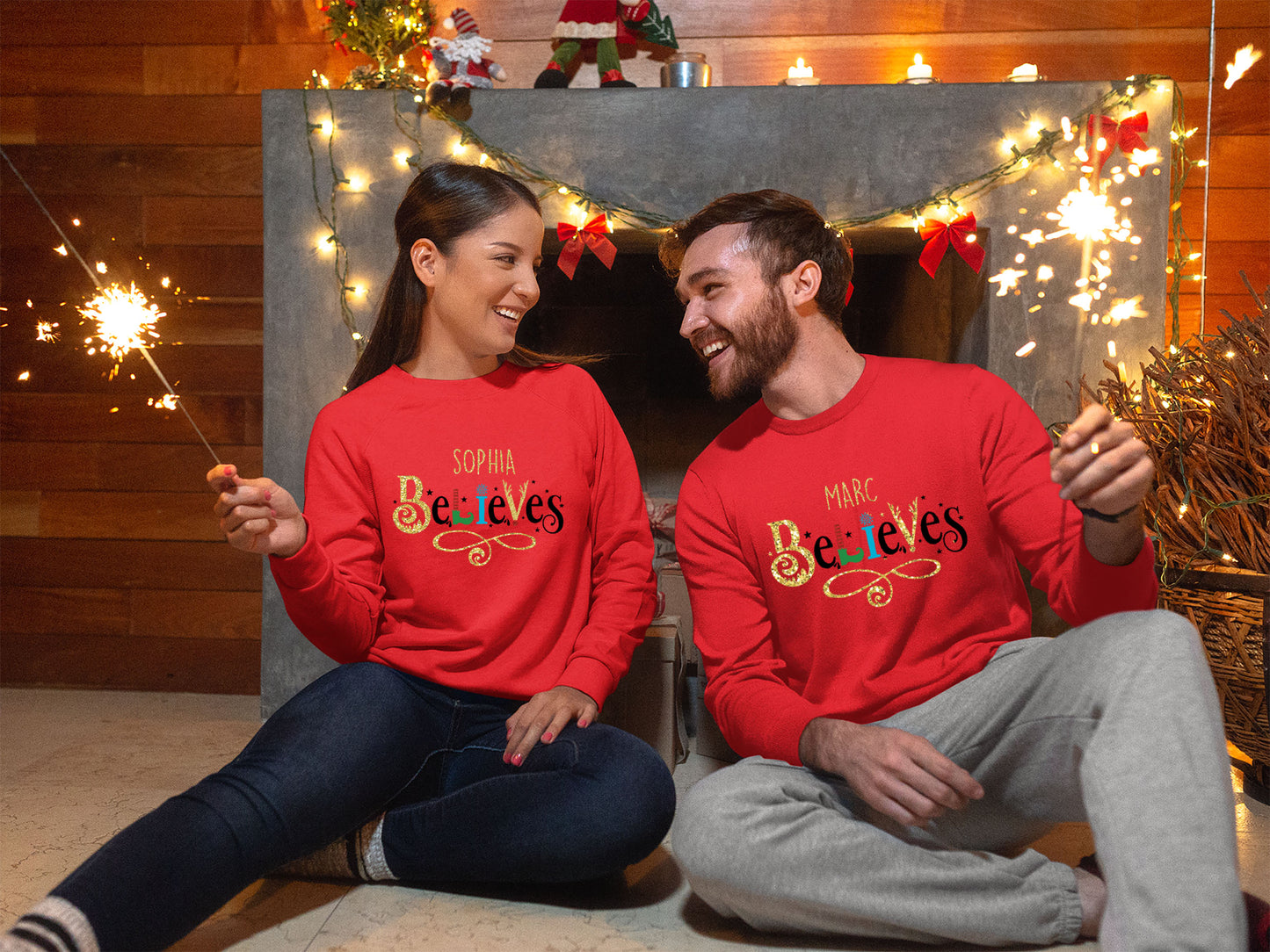 Personalised "Believes" Christmas Jumper, Custom Made Christmas Sweater (Kids)
