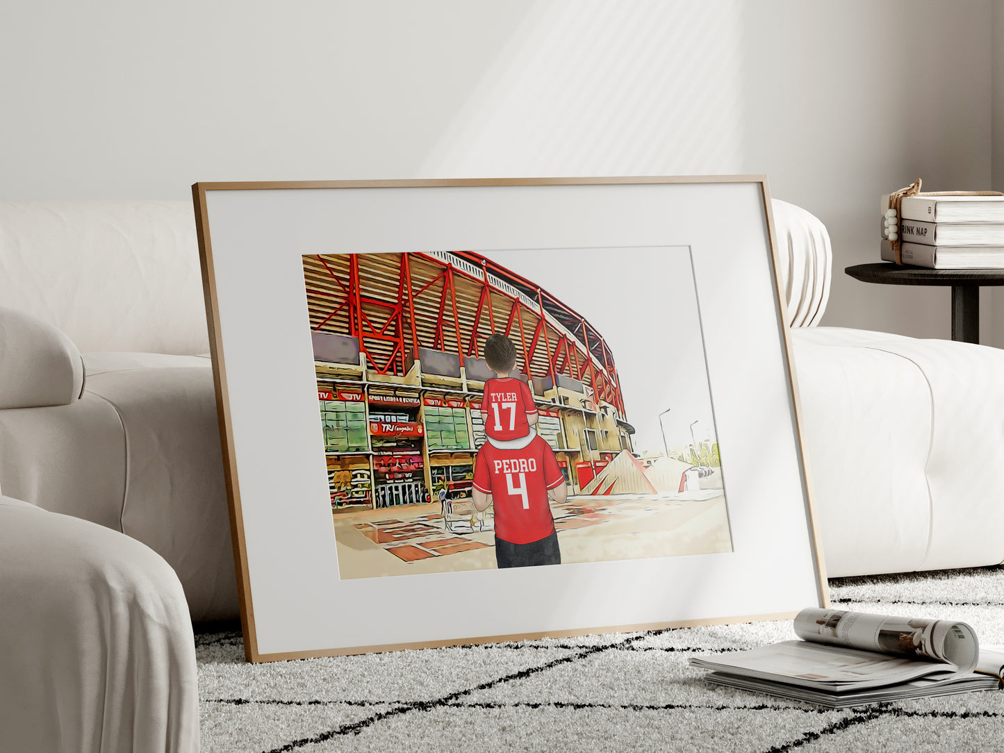 Personalised Benifca Football Stadium Print – Unique Father’s Day Gift for Football Fans