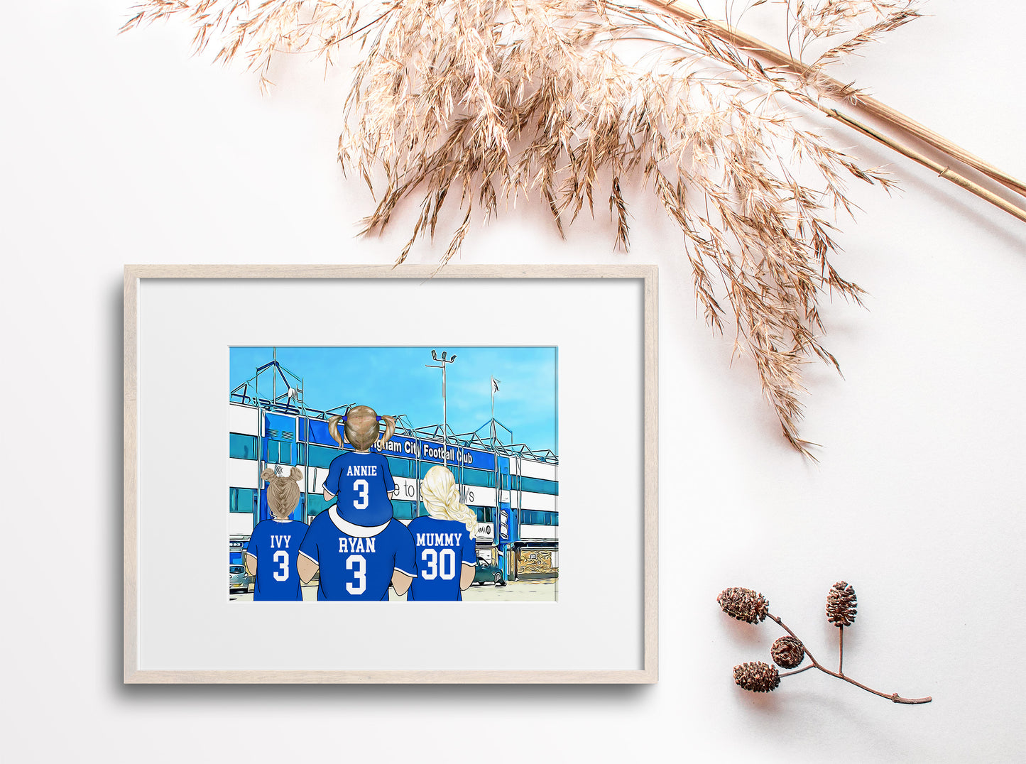 Custom Birmingham Football Fan Art – Personalised Stadium Print for Dad