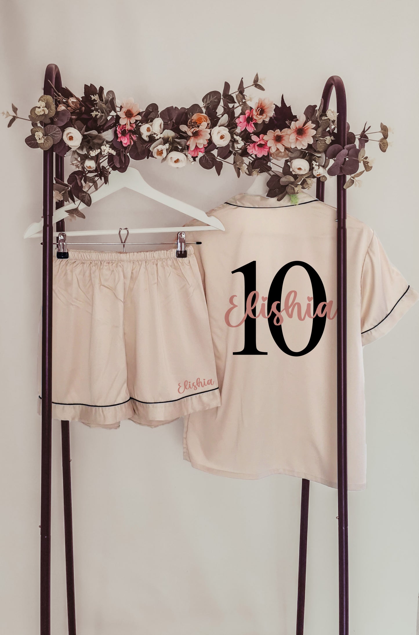 Personalised Birthday Pyjamas with Name and Number, Special Girls Birthday Present (Kids Sizes)