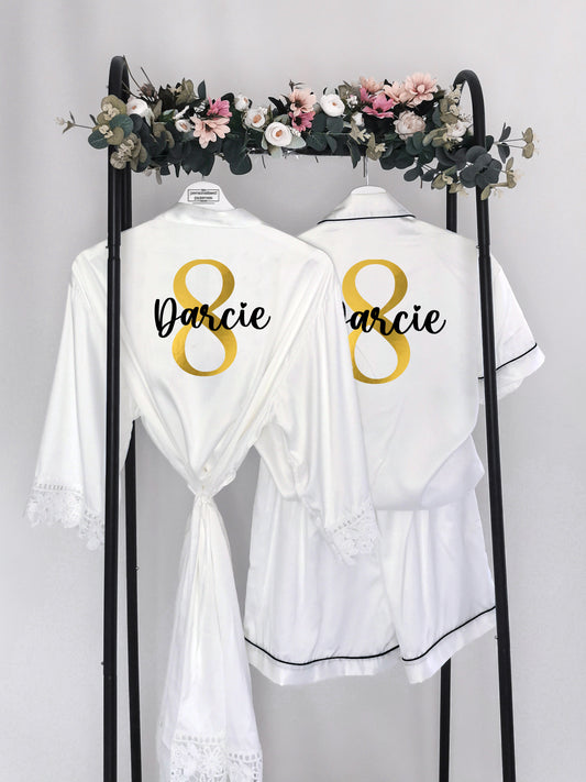 Personalised Birthday Pyjamas with Name and Number, Special Girls Birthday Present (Kids Sizes)