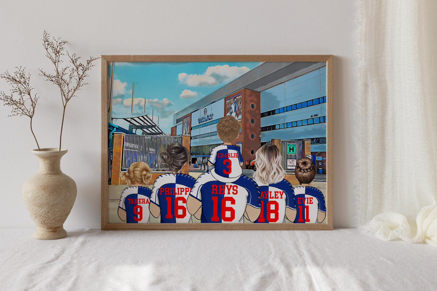 Custom Blackburn Football Fan Art – Personalised Stadium Print for Dad