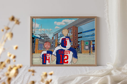 Custom Blackburn Football Fan Art – Personalised Stadium Print for Dad