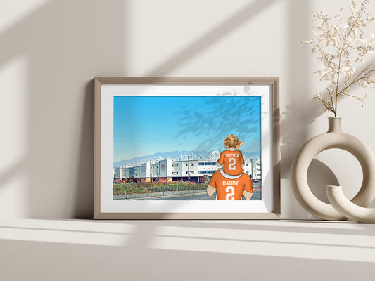 Blackpool Football Dad Gift – Hand-Drawn Personalised Stadium Artwork