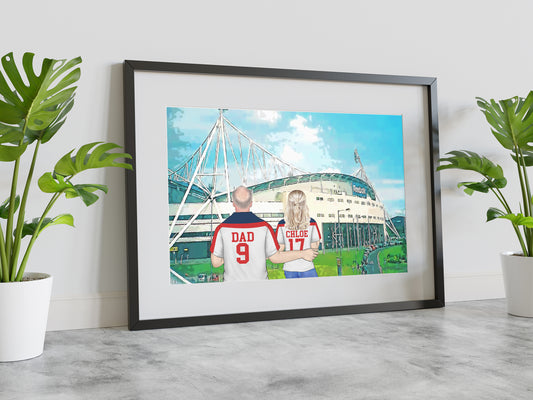 Custom Bolton Football Fan Art – Personalised Stadium Print for Dad