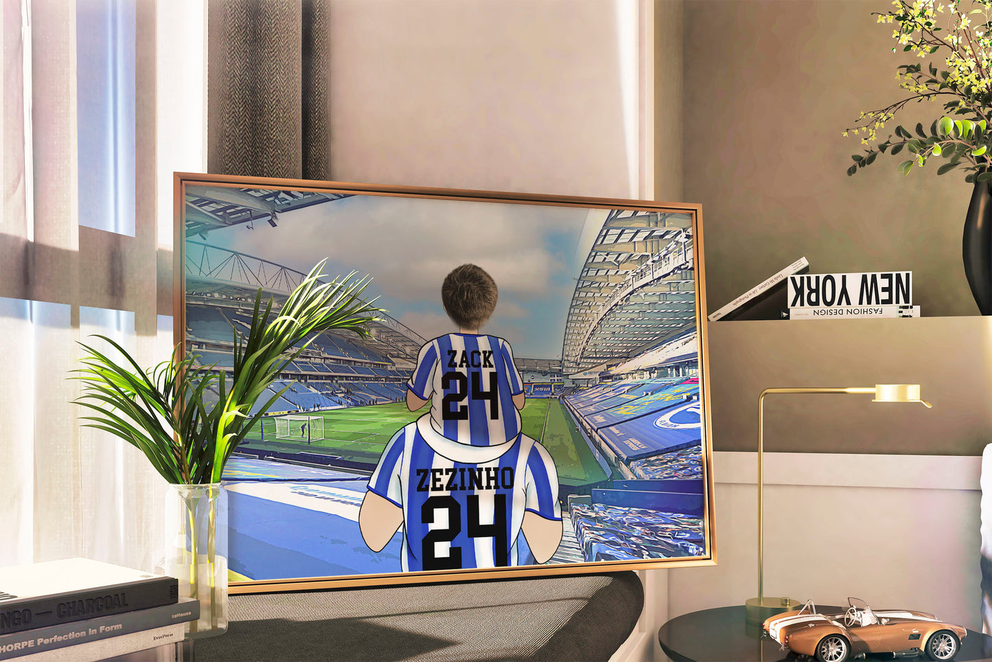 Custom Brighton Football Stadium Portrait – Perfect Gift for Sports Fan Dads
