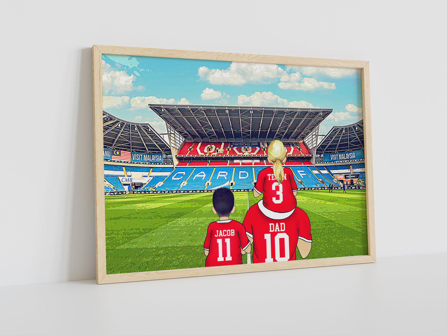 Father’s Day Cardiff Gift – Personalised Stadium & Shirt Print