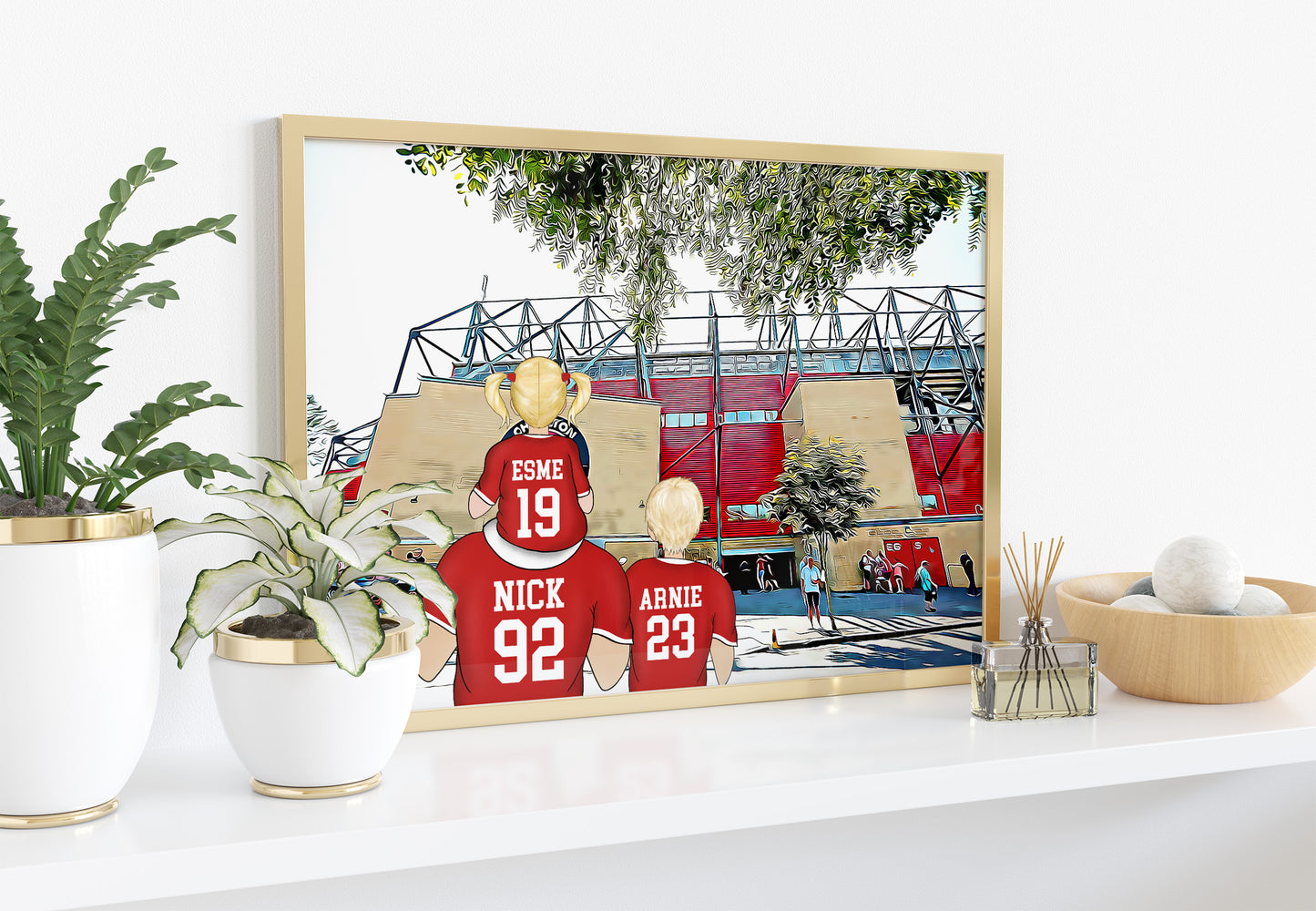 Charlton Football Fan Gift – Personalised Stadium Artwork with Names & Numbers