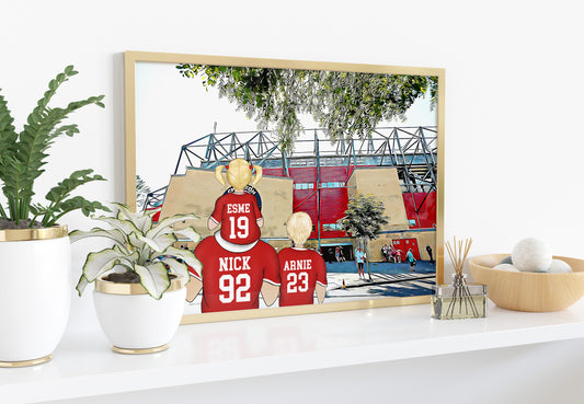 Charlton Football Fan Gift – Personalised Stadium Artwork with Names & Numbers