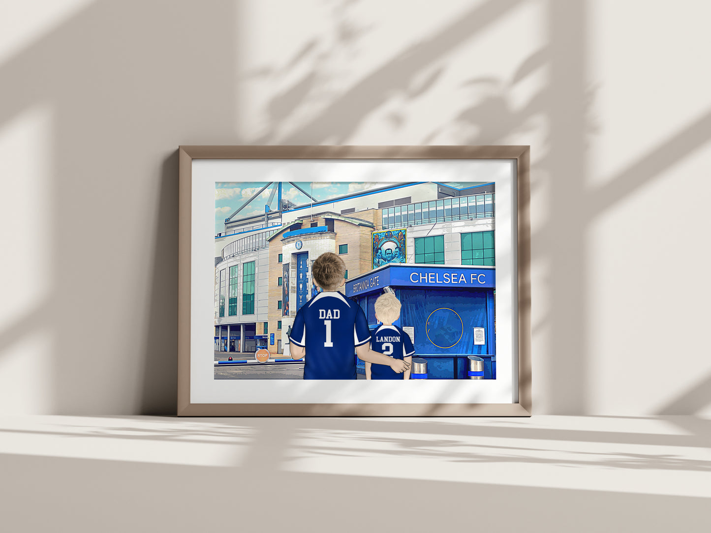 Hand-Drawn Chelsea Football Stadium Print – Personalised Gift for Him