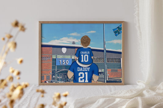 Hand-Drawn Chesterfield Football Stadium Print – Personalised Gift for Him