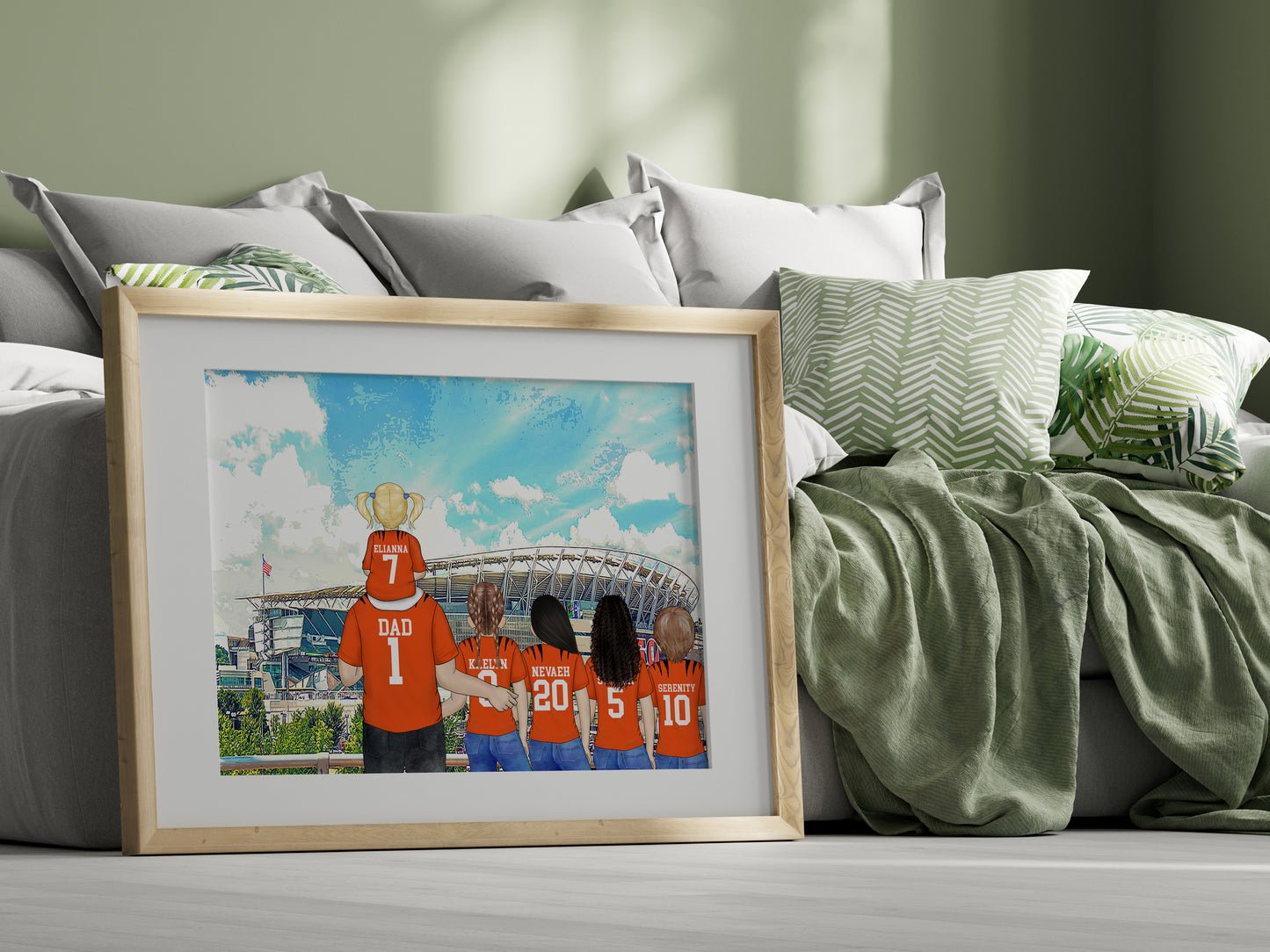 Hand-Drawn Bengals Football Stadium Print – Personalised Gift for Him