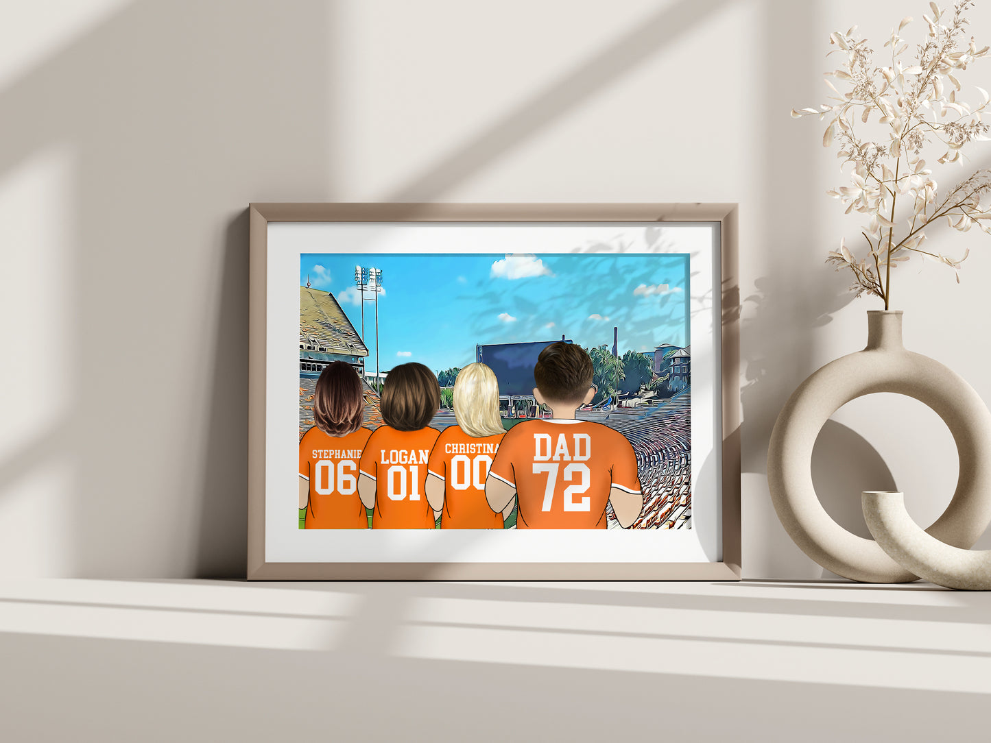 Hand-Drawn Clemson Tigers Football Stadium Print – Personalised Gift for Him