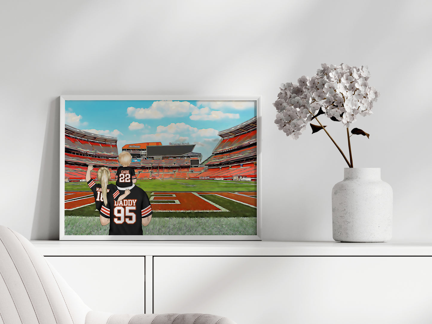Personalised Cleveland Browns Stadium Print – Father’s Day Gift for Football Lovers