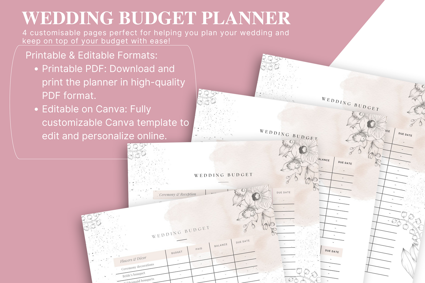 Free Wedding Budget Planner Worksheet