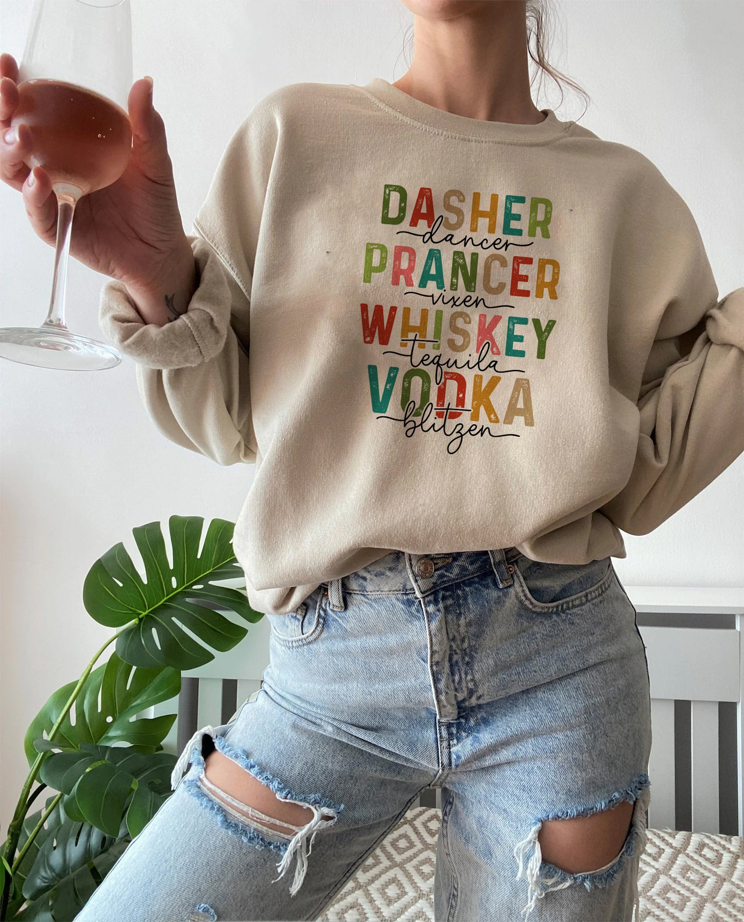 Funny Alcohol Themed Vodka Tequila Christmas Jumper