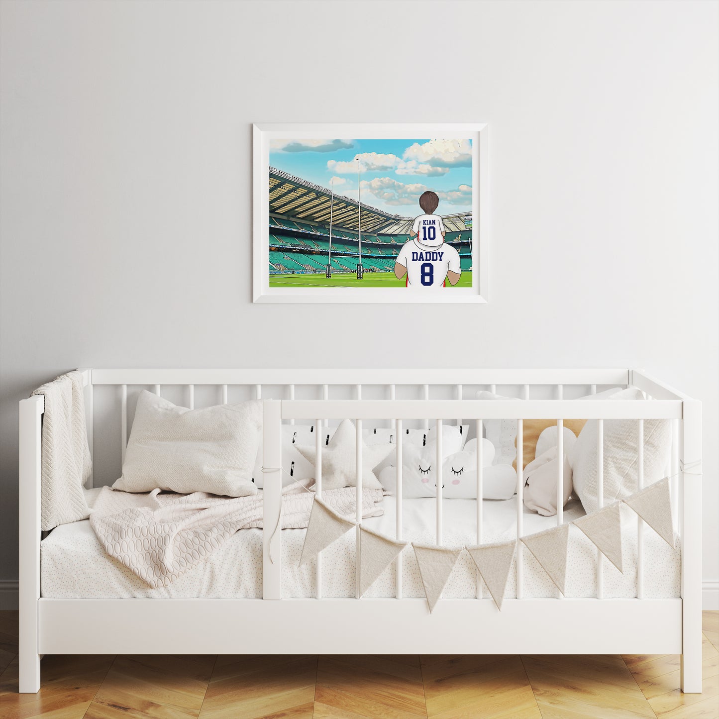 Unique England Rugby Father’s Day Gift – Custom Rugby Stadium Family Print