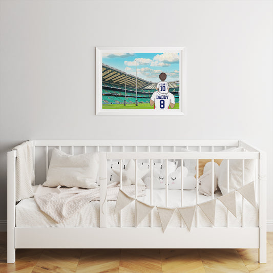 Unique England Rugby Father’s Day Gift – Custom Rugby Stadium Family Print