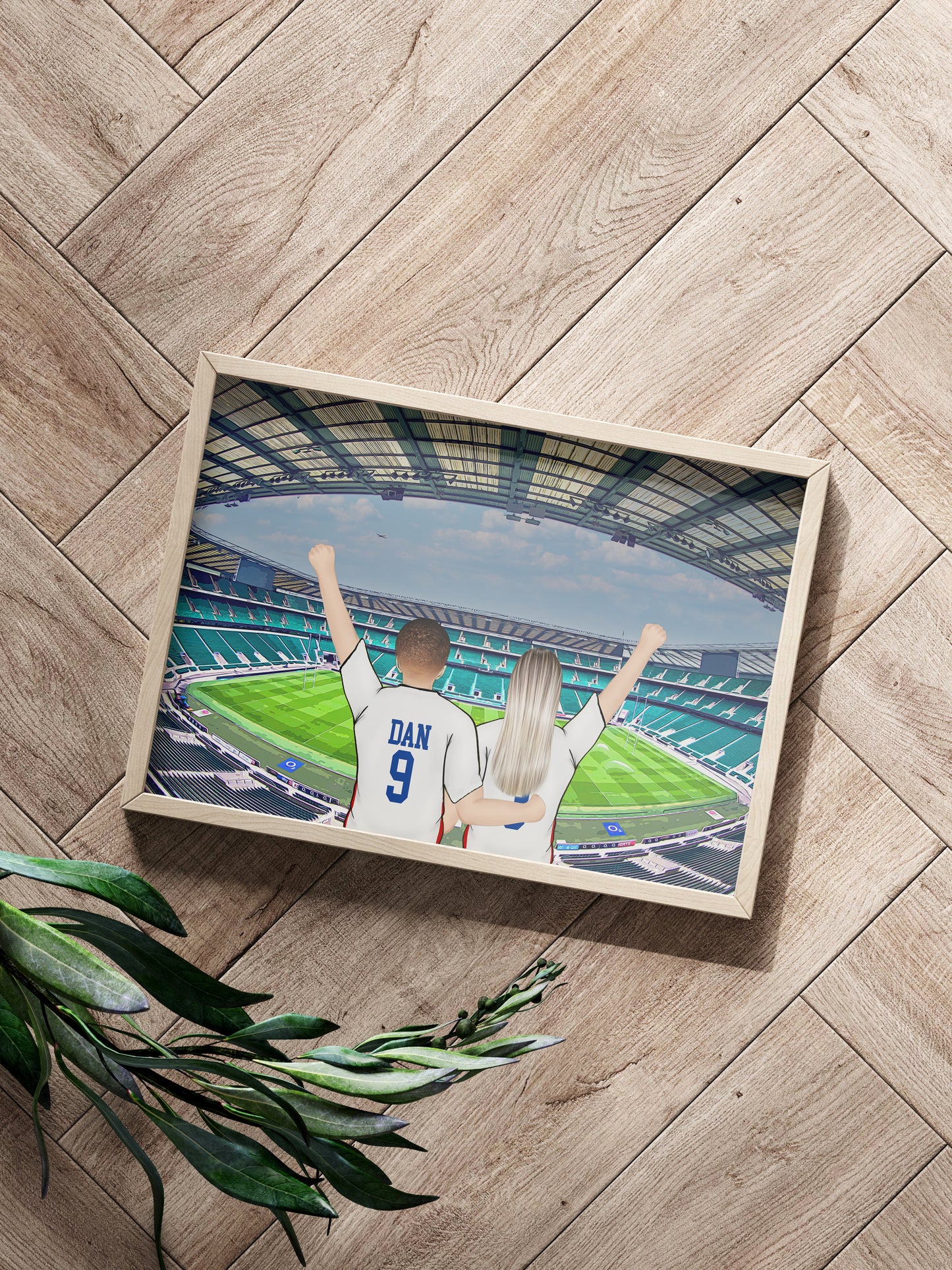 Unique England Rugby Father’s Day Gift – Custom Rugby Stadium Family Print
