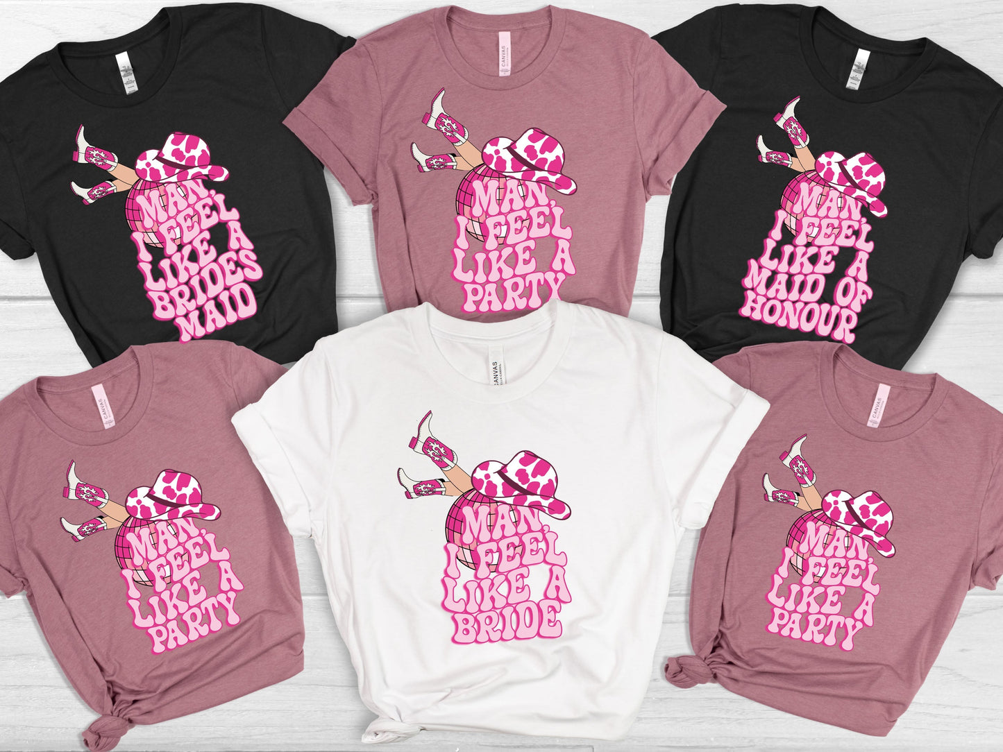 Personalised Cowboy Themed Hen Party T shirts