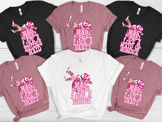 Personalised Cowboy Themed Hen Party T shirts