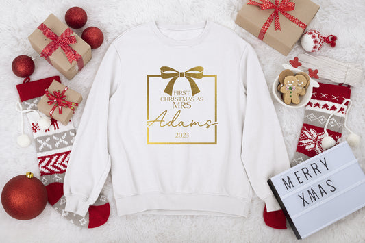 Personalised First Christmas as Mrs Jumper