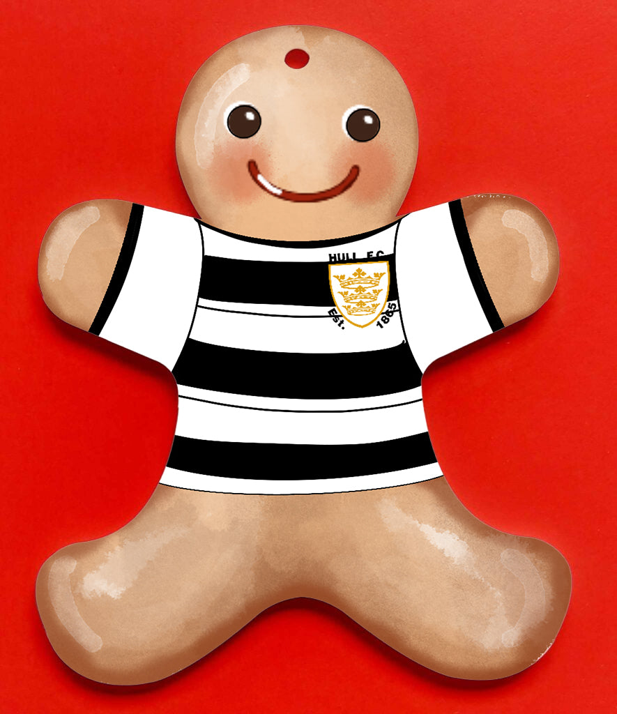 Personalised Football Gingerbread Man Christmas Bauble