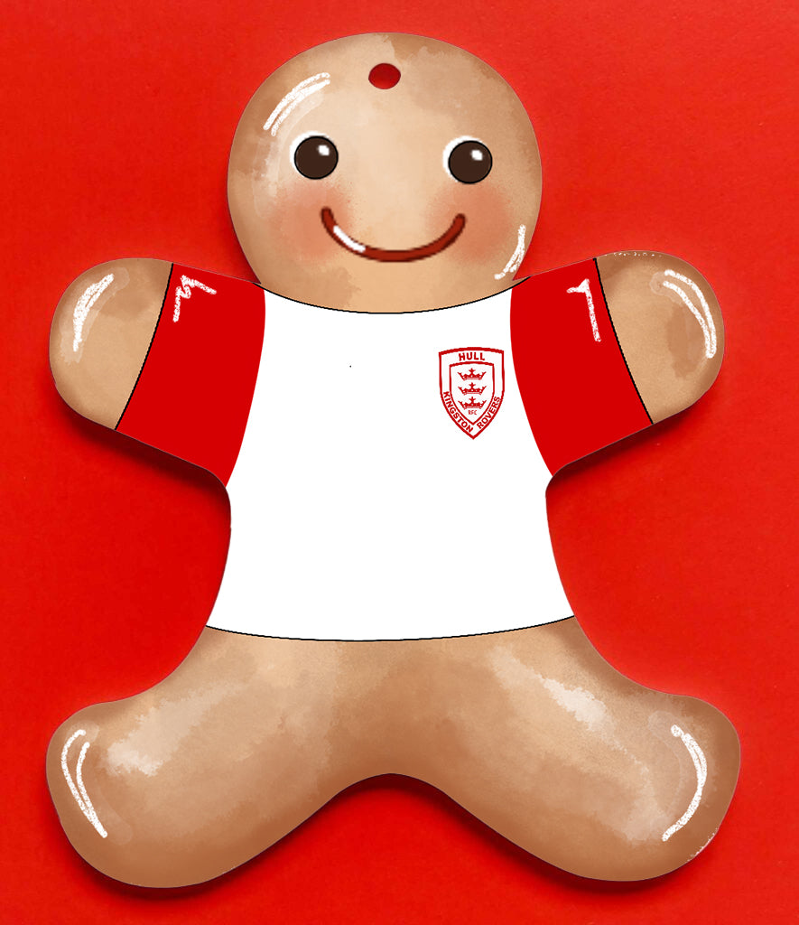 Personalised Football Gingerbread Man Christmas Bauble