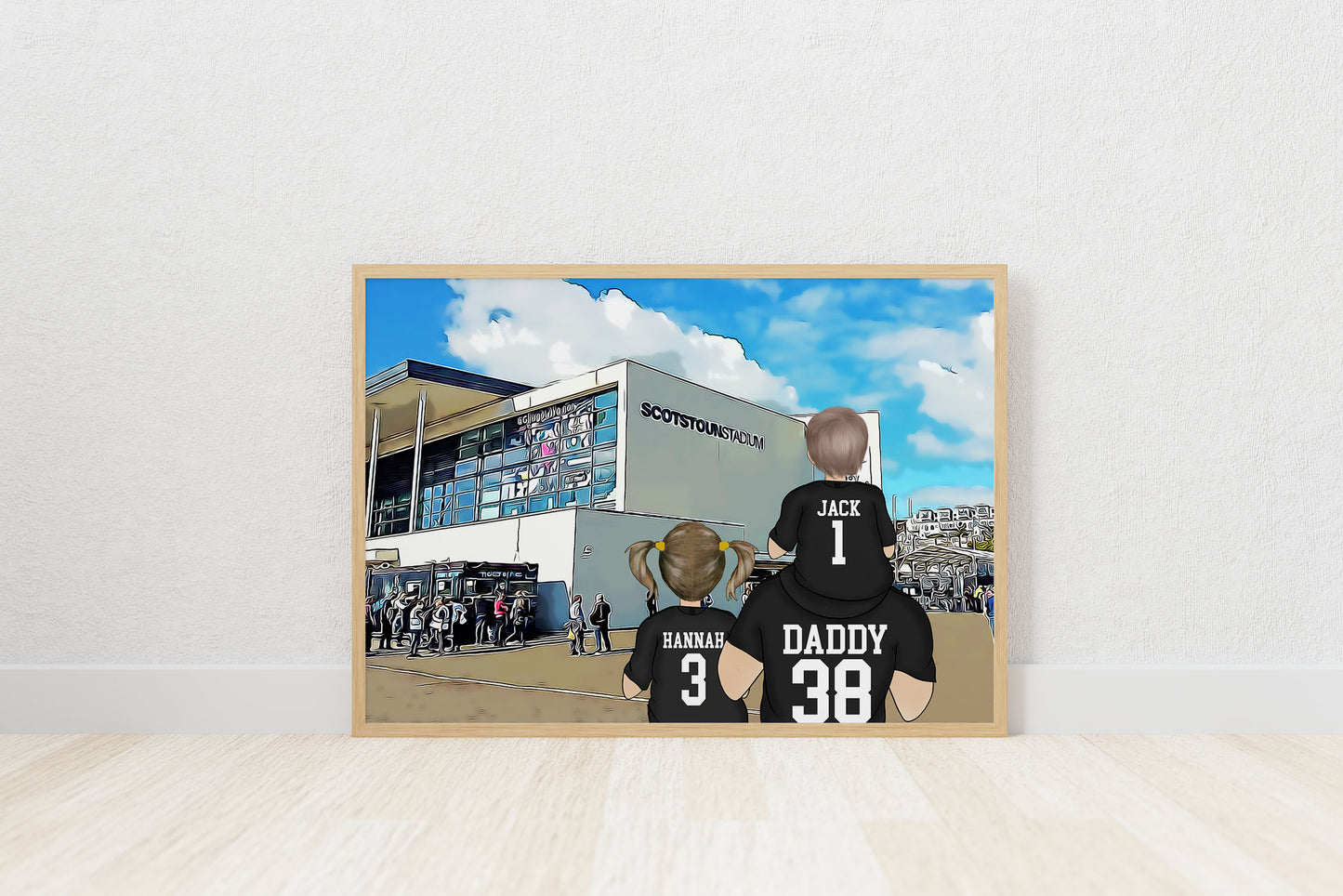 Custom Glasgow FC Football Wall Art – Personalised Keepsake Gift for Dad