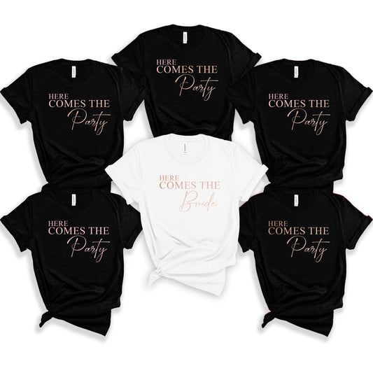 Cute Pink Personalised Hen Party Bride Squad T Shirt
