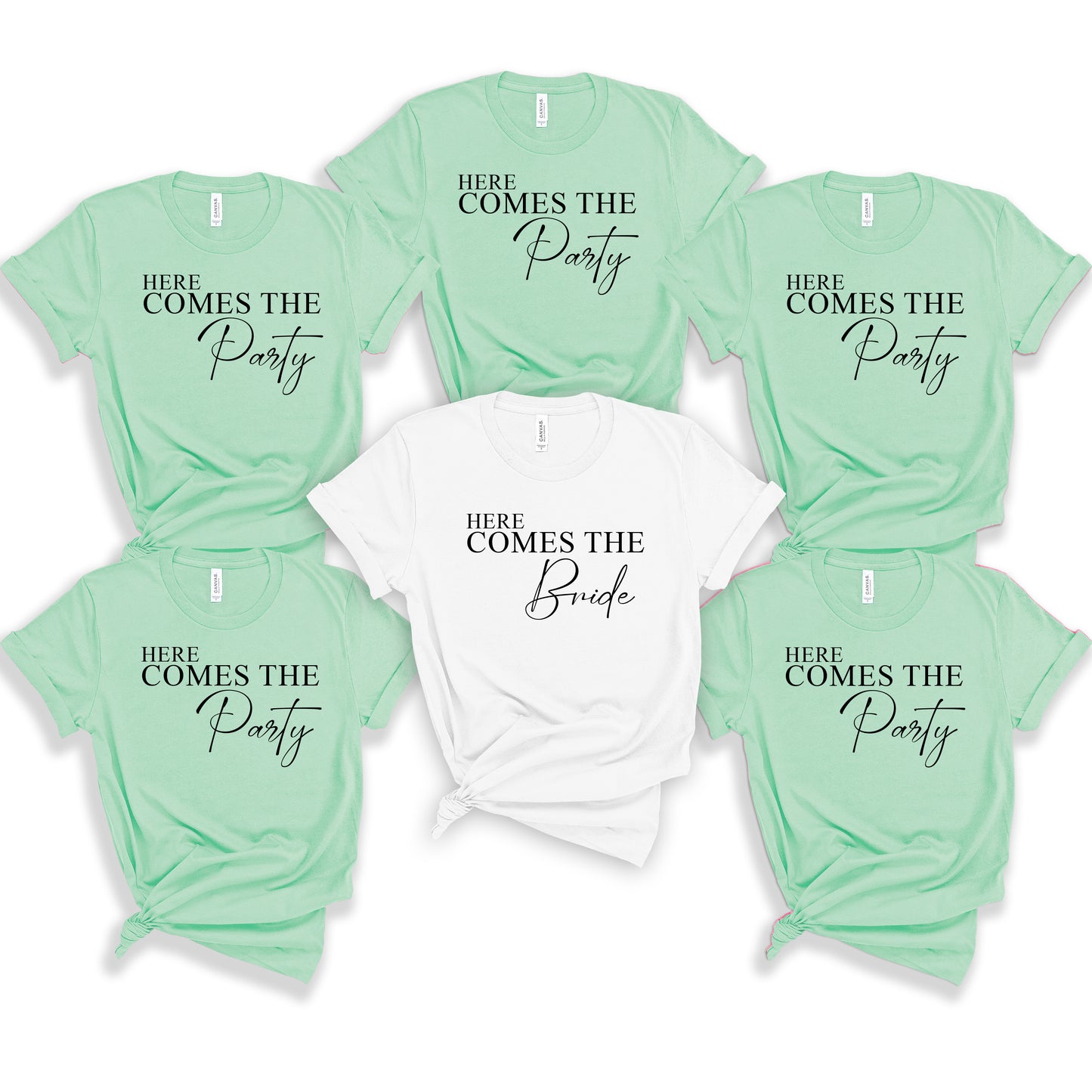Here Comes The Bride Hen Party T Shirts, Girls Trip Matching Oversized Unisex Tops
