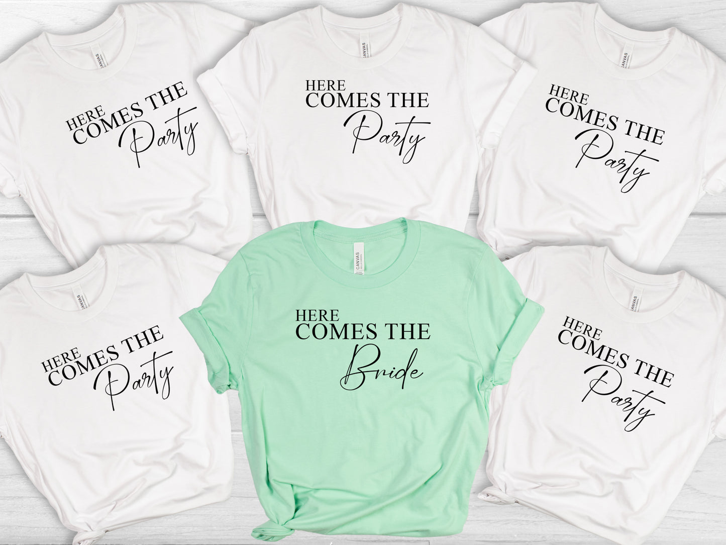 Here Comes The Bride Hen Party T Shirts, Girls Trip Matching Oversized Unisex Tops