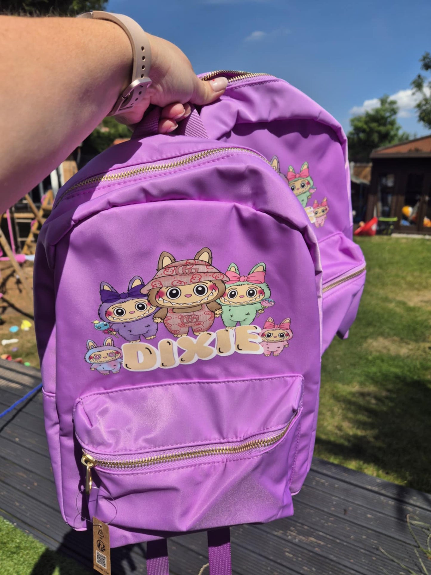 Personalised Little Monster Backpack, Cute Monster School Bag