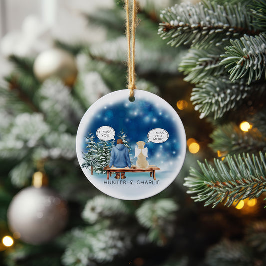 Personalised Pet Memorial I Miss You Bauble