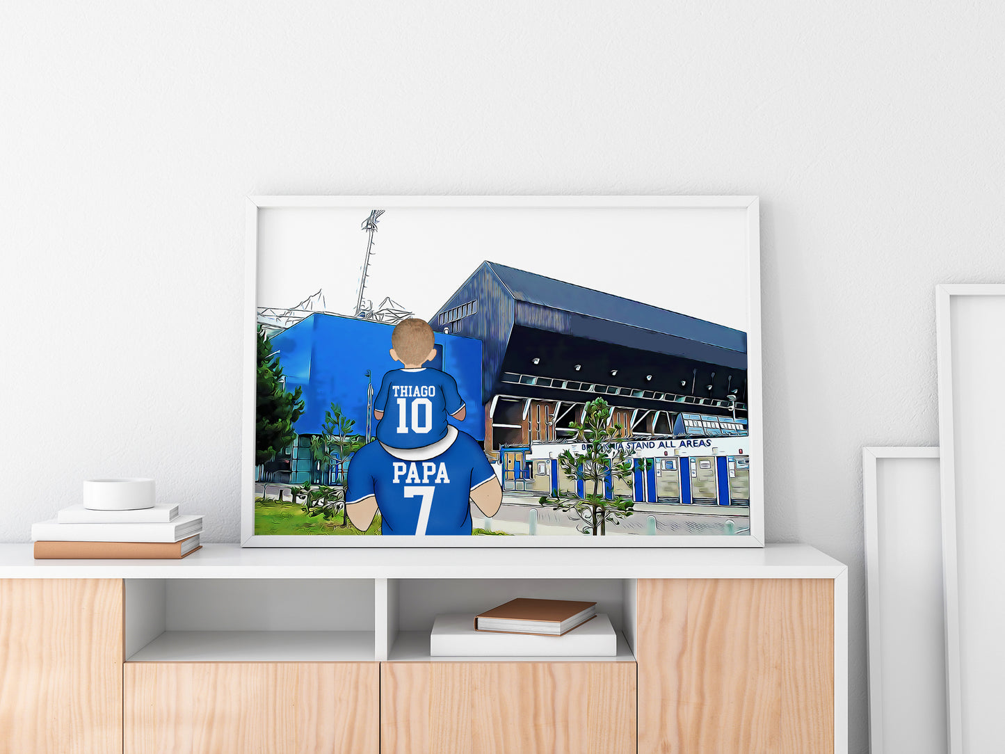 Ipswich Football Team Stadium Print – Personalised Family Artwork for Dad