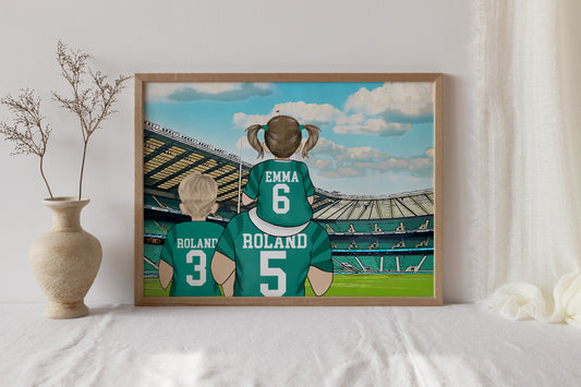 Personalised Irish Rugby Picture – Rugby Gift Idea for Him