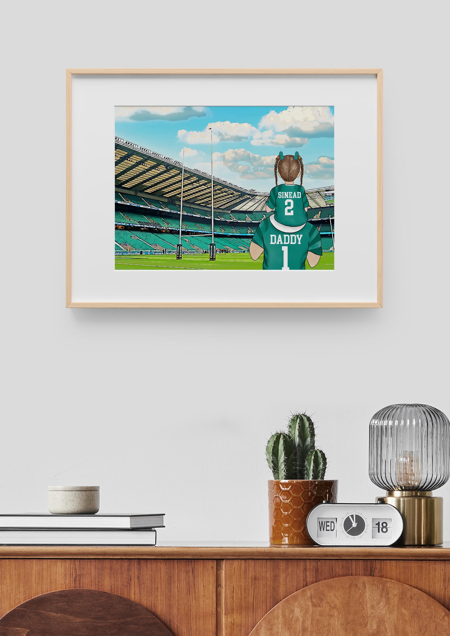 Ireland Rugby Team Stadium Print – Personalised Family Artwork for Dad