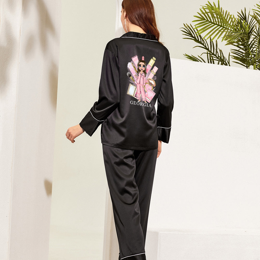 Luxury Make Up Girl Personalised Pyjamas - Full Length Adults