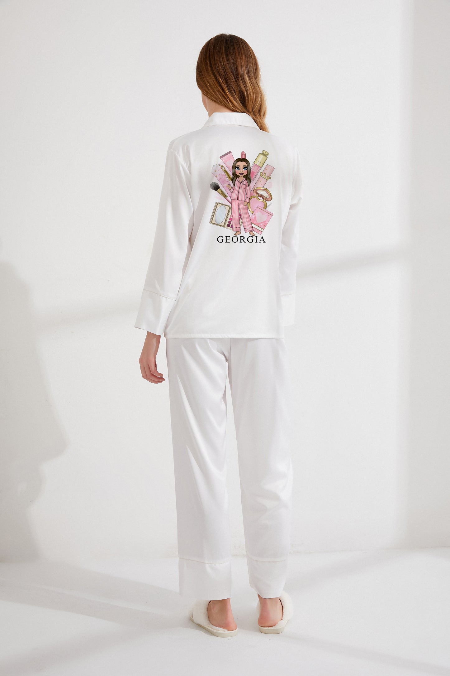 Luxury Make Up Girl Personalised Pyjamas - Full Length Adults