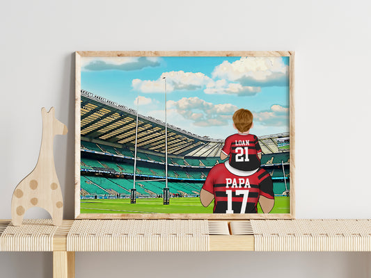 Personalised Malliots Rugby Print – Rugby Fathers Day Gift Idea for Him