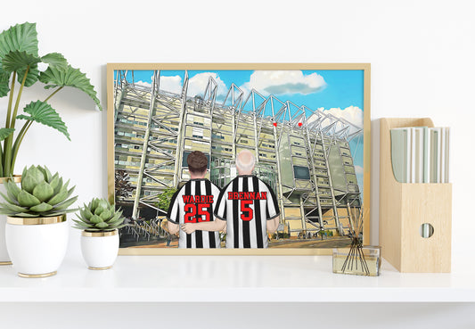 Unique Father’s Day Gift – Personalised Newcastle Football Print for Dad or Grandad