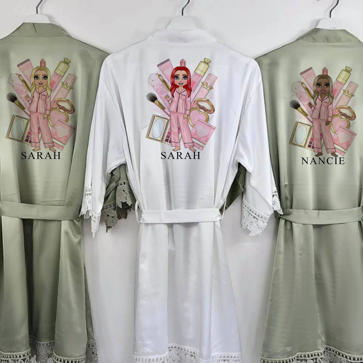 Luxury Make Up Girl Personalised Pyjamas - Full Length Adults