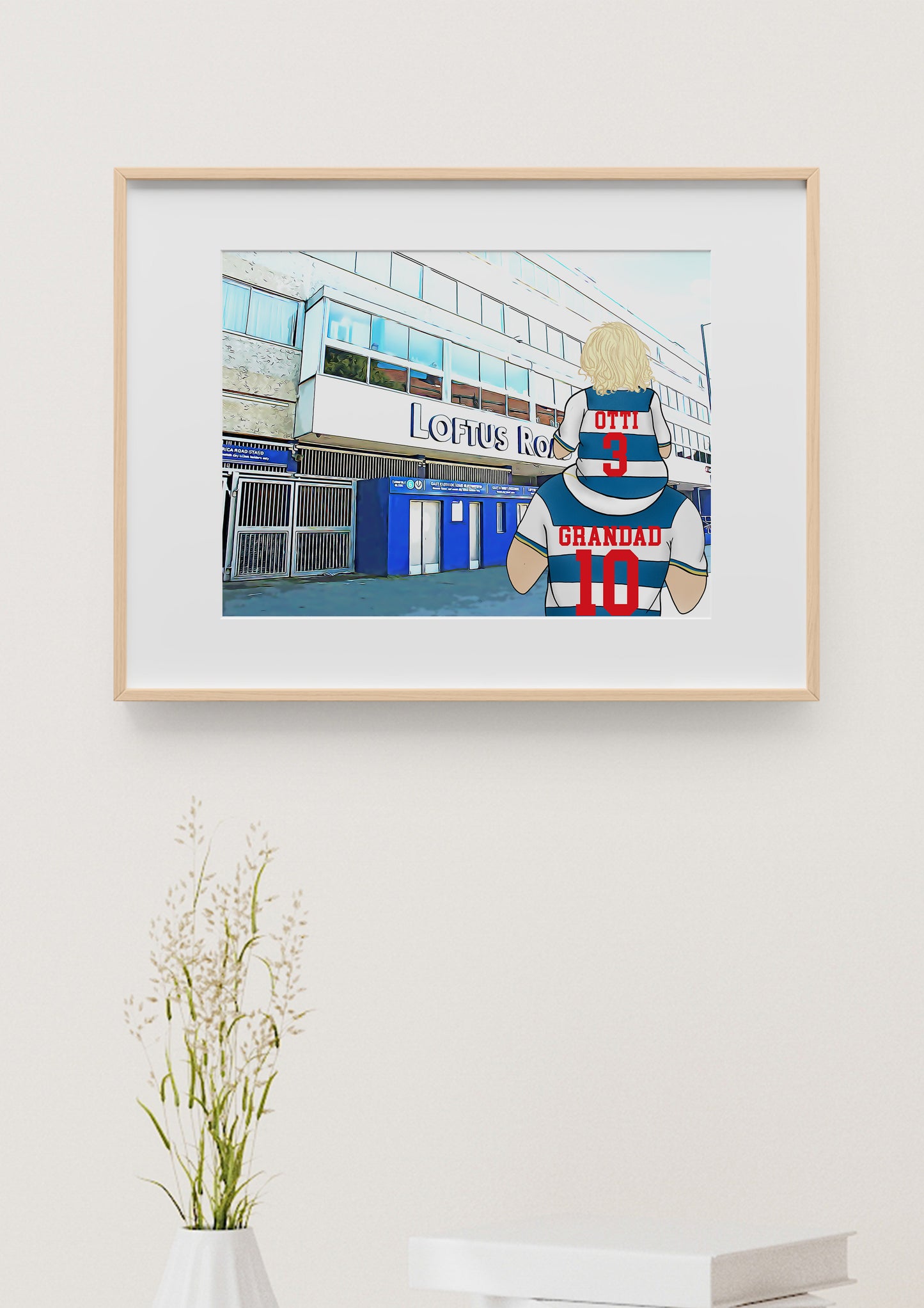 Queens Park Rangers Football Gift for Him – Personalised Stadium Artwork for Father’s Day or Birthday