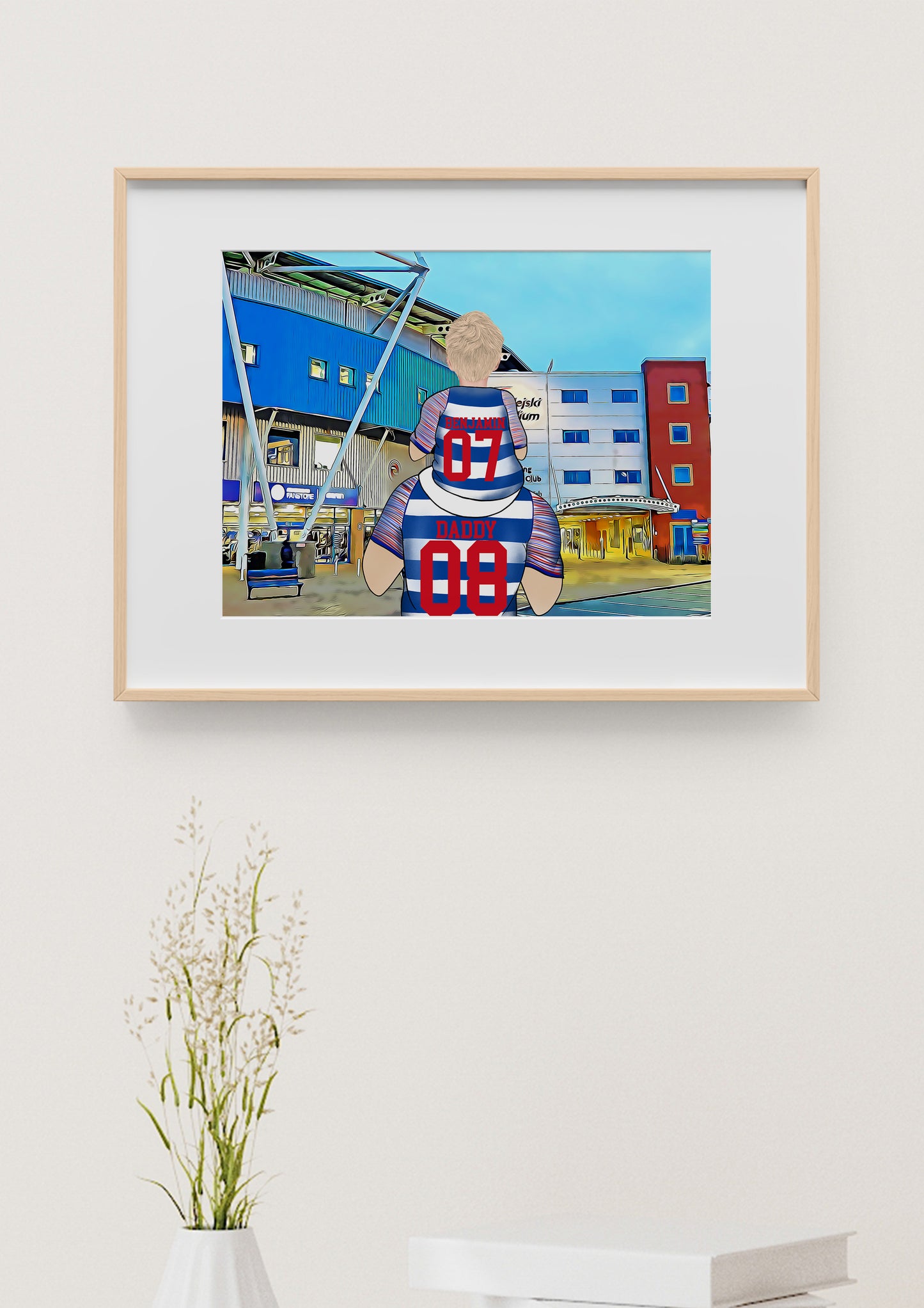 Reading Football Gift for Him – Personalised Stadium Artwork for Father’s Day or Birthday