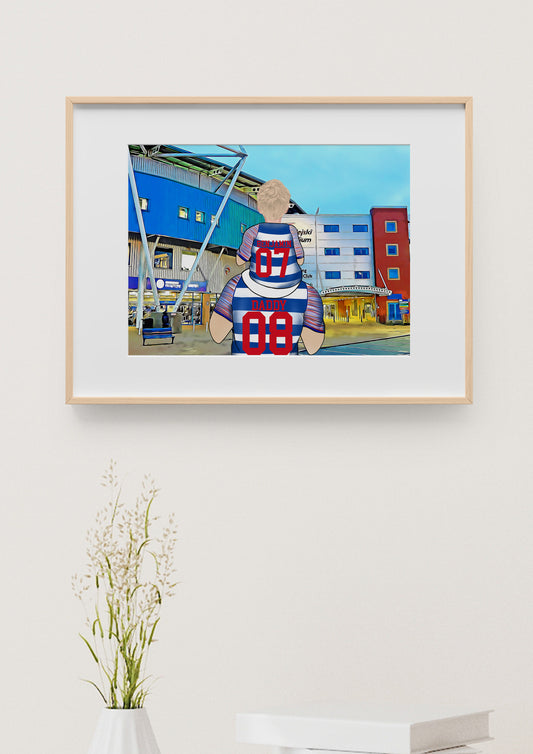 Reading Football Gift for Him – Personalised Stadium Artwork for Father’s Day or Birthday